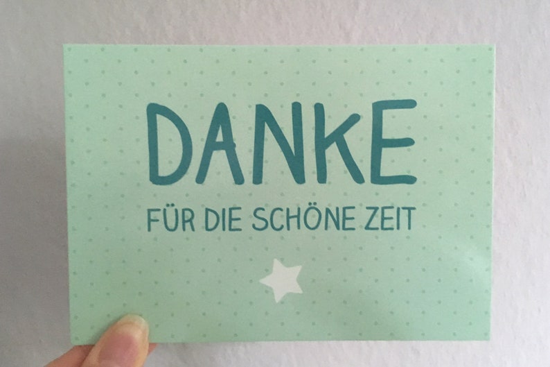 Danke Karte Abschied Kindergarten Schule mint Bild 2