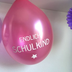 6 Ballons Endlich Schulkind Kopfdruck lila/pink Bild 3