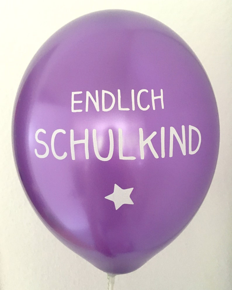 6 Luftballons metallic Endlich Schulkind lila/pink Bild 2
