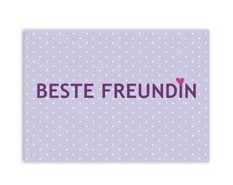 Beste Freundin  -  Postkarte Karte