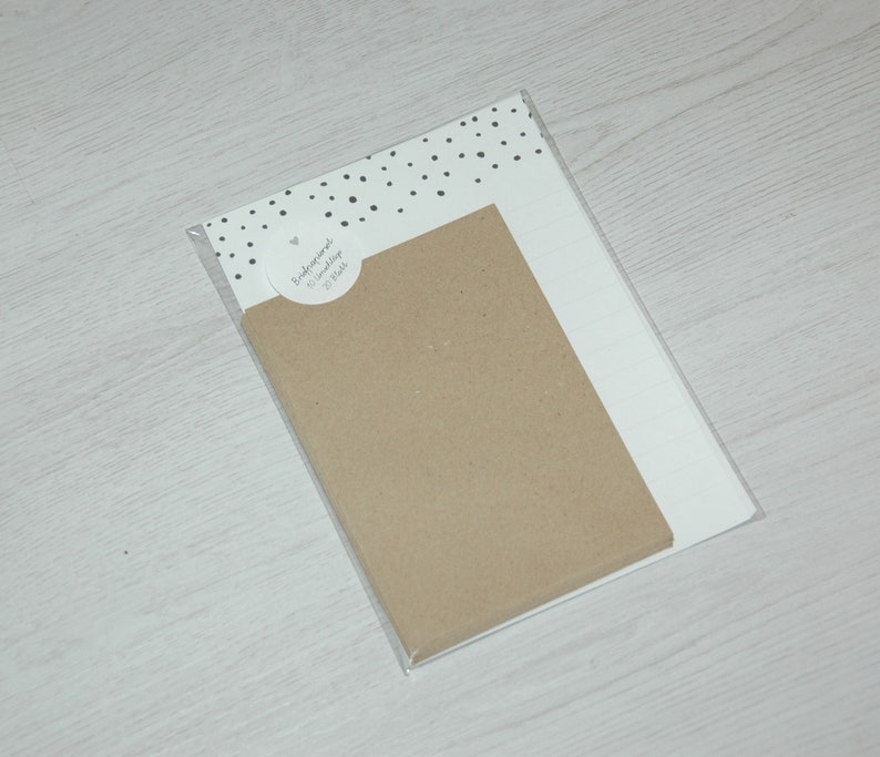 Beautiful stationery set dots black/white image 2