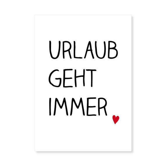 Urlaub geht immer Postkarte Etsy