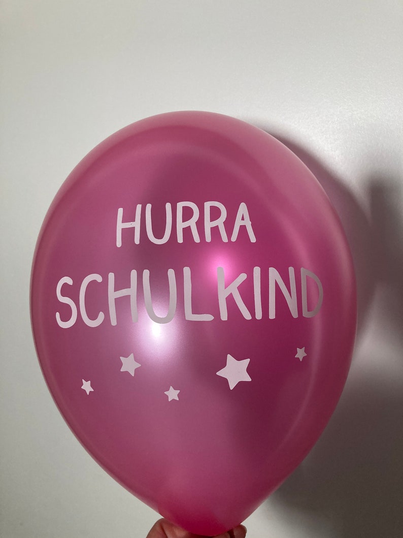 10 Luftballons Endlich Schulkind lila/pink/flieder Bild 3