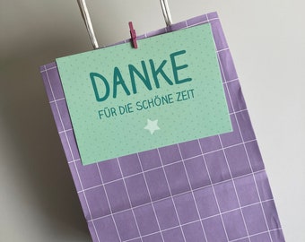 2 x Geschenktüte mit Karte zur Verabschiedung Erzieherin/Lehrerin