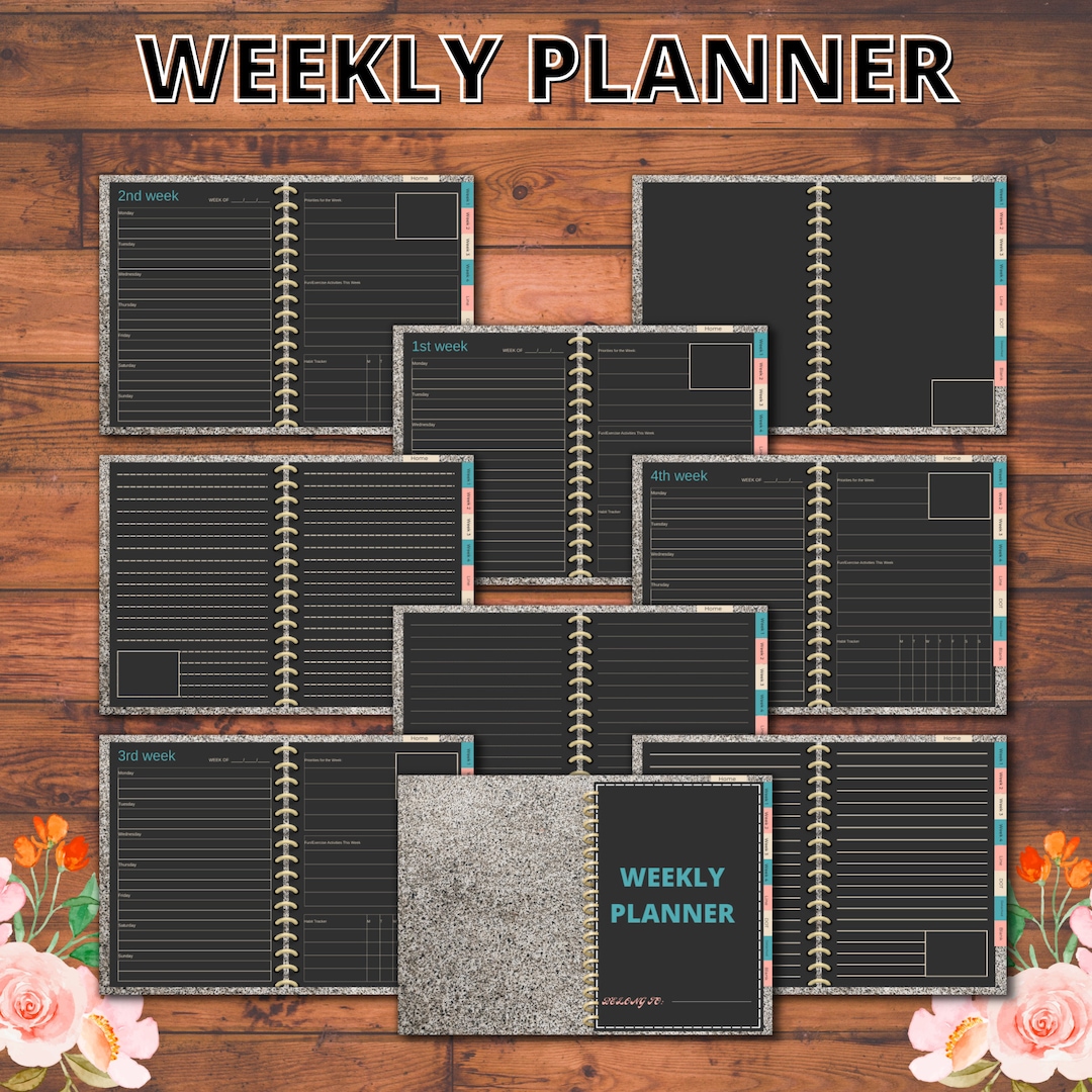 Undated Weekly Hyperlink Planner digital Planner for Etsy