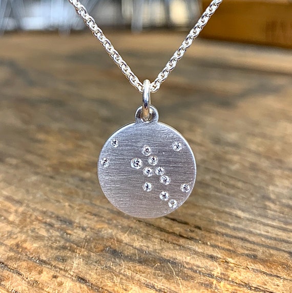 Taurus Constellation Pendant in Sterling Measures 9/16