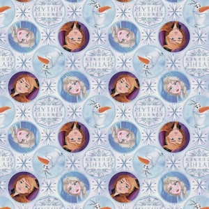 Disney Frozen by Springs Creative - Anna Elsa Olaf - Precut - Prepackaged - Fat Quarter - 100% Cotton.