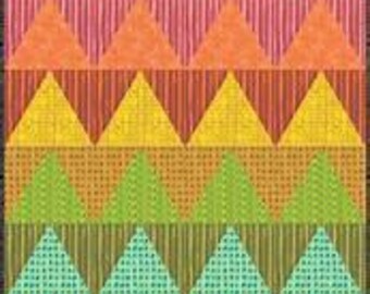 Rainbow Chevrons Quilt Pattern. Finished size 47” x 60”. This is not a digital download. A physical pattern will be mailed.