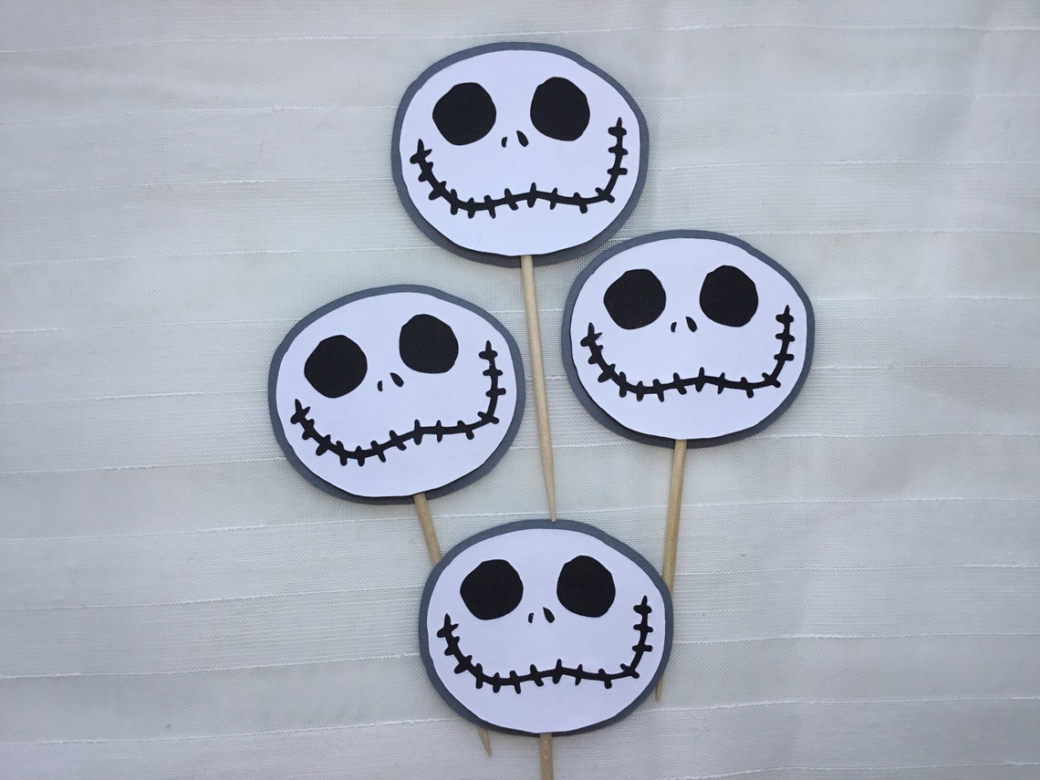 Jack Skellington Cupcake Topper Free Shipping 12 Pieces Etsy