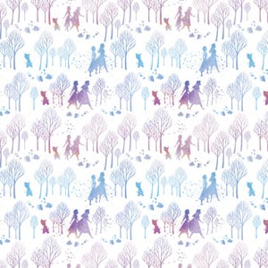 Disney Frozen by Springs Creative - Silhouettes in the Woods - Precut - Prepackaged - Fat Quarter - 100% Cotton.
