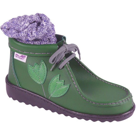 green vegan boots