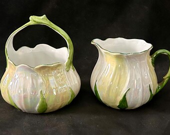 Vintage Lustreware Sugar & Creamer Set