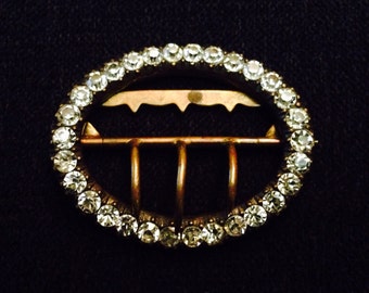 Antique Victorian Claw Set Oval Belt Buckle