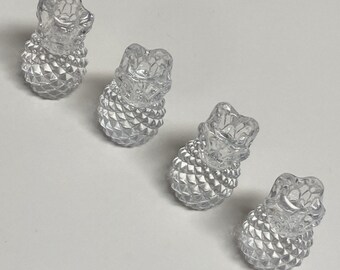 Set of 4 Crystal Pineapple Tiny Taper Candle Holders