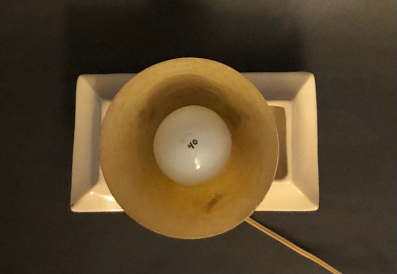 Vintage Midcentury White Ceramic Desk Lamp Etsy