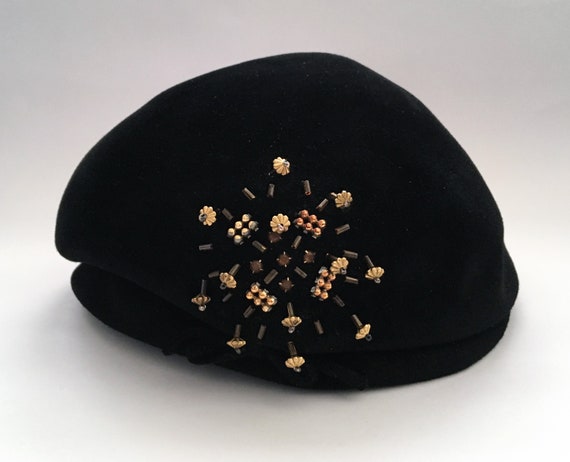 Vintage Black Felt Dubarry Tam Hat