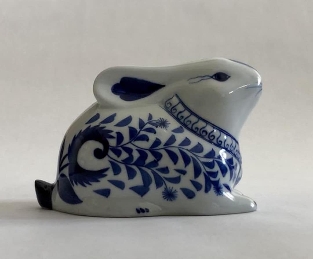Delf Blue Rabbit Handpainted Blue Delft Ceramic Bunny Rabbit Bank - Etsy