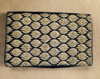 Vintage Black Velvet Clutch