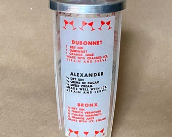 Vintage Cocktail Shaker With Recipes