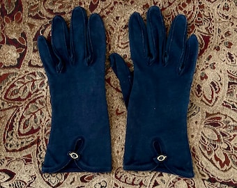 Vintage Blue Fabric Gloves