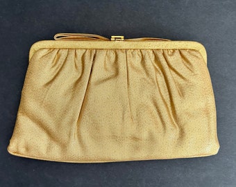 Vintage Gold Clutch Bag By Illagid