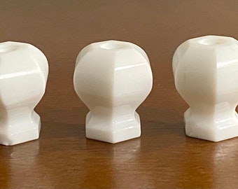 Milk Glass Drawer Pulls Vintage Etsy