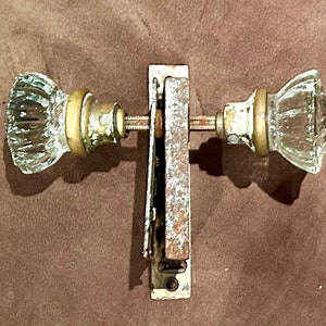 Antique Clear Glass Door Knob Set