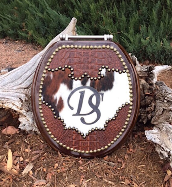 Ranch Brand Customized Toilet Seat With Leather And Cowhide Sd Etsy