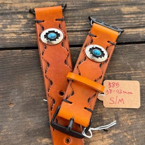 Apple Watch band leather Hand tooled leather Apple watch bands 38mm 40mm 42mm western watch band leather watch band tooled leather