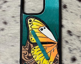 iPhone case Custom Tooled Leather Phone case custom leather iPhone case