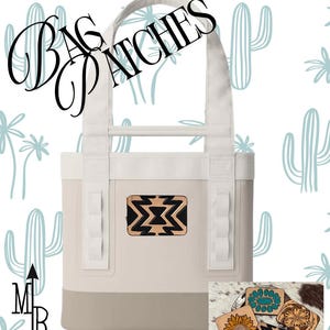 Yeti Camino Bogg Bag Leather Patch Tooled Leather Custom Camino Custom Yeti Custom Bogg Bag Custom Tote Camino Accessories Bogg Accessories