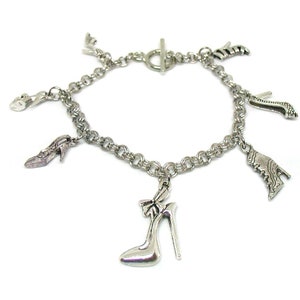 Shoe Charm Bracelet, Stiletto Charm Bracelet, Shoe Fashion Charms, Stiletto Jewelry, High Heel Shoes, Gift For Women, Shopping Charms Gift