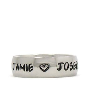 Customized Name Ring, Stainless Steel Ring, Engraved Ring, Personalized Ring, Custom Name Ring, Hand Stamped Ring, Friendship Rings Gift