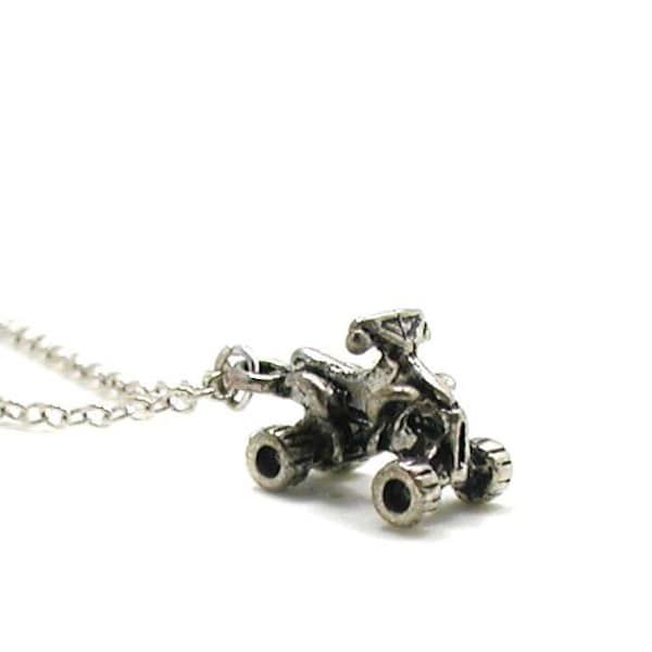 ATV Necklace, Charm Necklace, Charm Jewelry, All Terrain Vehicle Necklace, 4 Wheel Charm, Quad Necklace, Dirt Bike Necklace, 4 Wheeler Charm