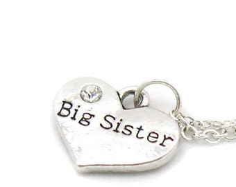 Big Sister Necklace, Charm Necklace, Charm Jewelry, Big Sister Pendant, Sister Jewelry, Big Sister Jewelry, Jewelry Gift, Gift Under 20