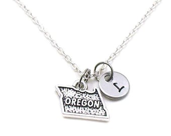 Oregon Necklace, State Of Oregon Necklace, Personalized Necklace, Initial Necklace, Oregon Charm, State Jewelry, State Necklace