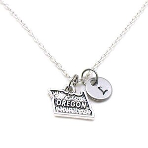 Oregon Necklace, State Of Oregon Necklace, Personalized Necklace, Initial Necklace, Oregon Charm, State Jewelry, State Necklace