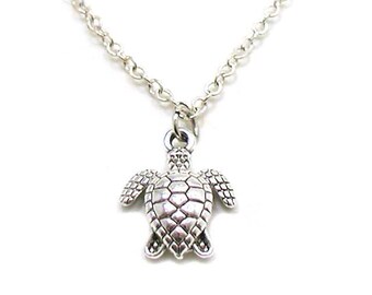 Turtle Necklace, Sea Turtle Necklace, Charm Jewelry, Charm Necklace, Turtle Pendant, Tortoise Jewelry, Jewelry Gift, Tiny Turtle Necklace