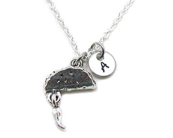 Silver Taco Necklace, Taco Pendant, Taco Chili, Beef Taco Charm, Taco Jewelry, Food Charm, Best Friend Charm, Taco Tuesday, Food Necklace