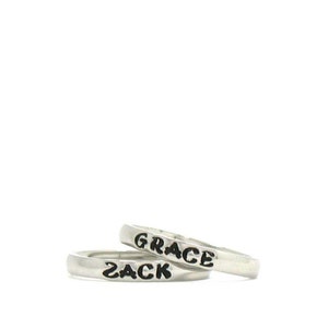 Personalized Stacking Ring, Custom Ring, Stainless Steel Ring, Stackable Ring, Custom Name Ring, Hand Stamped Ring, Mothers Day Gift