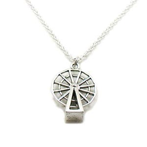 Windmill Necklace, Windmill Charm, Windmill Pendant, Windmill Jewelry, Dutch Windmill, Silver Windmill, Holland Windmill, Farmers Windmill