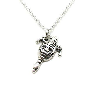 Jester Necklace, Court Jester Necklace, Clown Necklace, Mardi Gras Necklace, Jester Pendant, Jester Jewelry, Drama Necklace, Jester Charm image 2