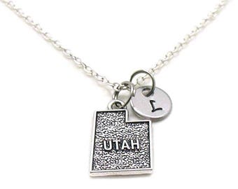 Utah Necklace, State Of Utah Necklace, Personalized Necklace, Initial Necklace, Utah Charm, State Jewelry, State Necklace, Utah Pendant