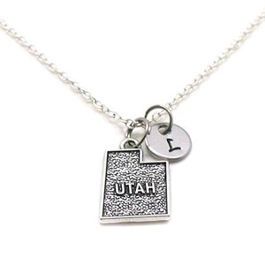 Utah Necklace, State Of Utah Necklace, Personalized Necklace, Initial Necklace, Utah Charm, State Jewelry, State Necklace, Utah Pendant