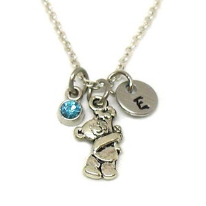 Collar de oso de peluche, Collar de encanto, Joyas de encanto, Colgante de oso de peluche, Joyas de oso de peluche, Pequeño oso de plata, Regalo de joyería, Regalo menores de 20 años