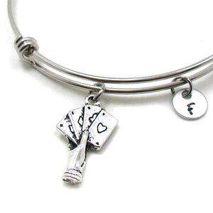Poker Bangle, Poker Charm, Poker Bracelet, Expandable Bangle, Gambling Bangle, Poker Jewelry, Poker Night, Bridge Game, Full House Charm