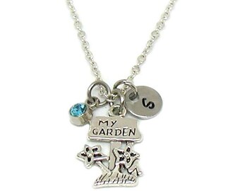 Gardening Necklace, Gardening Pendant, Garden Jewelry, Gardener Necklace, Gardener Gift, Gardener Charm, Custom Necklace, Personalized Gift