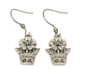 Potted Plant Earrings, Garden Charm, Gardening Jewelry, Gardener Gift, Gardening Earrings, Flower Jewelry, Gardener Charm, Gift For Gardener