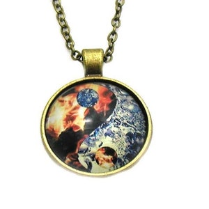 Yin Yang Necklace, Fire And Ice Necklace, Charm Necklace, Sister Charm Jewelry, Best Friends Necklace, Friendship Necklace, Girlfriend Gift
