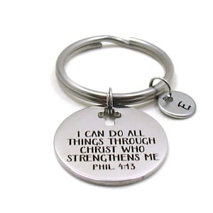 Philippians 4 13, Phil 4 13 Key Chain, Custom Gift, I Can Do All Things, Bible Verse Keychain, Inspirational Keychain, Religious Keychain
